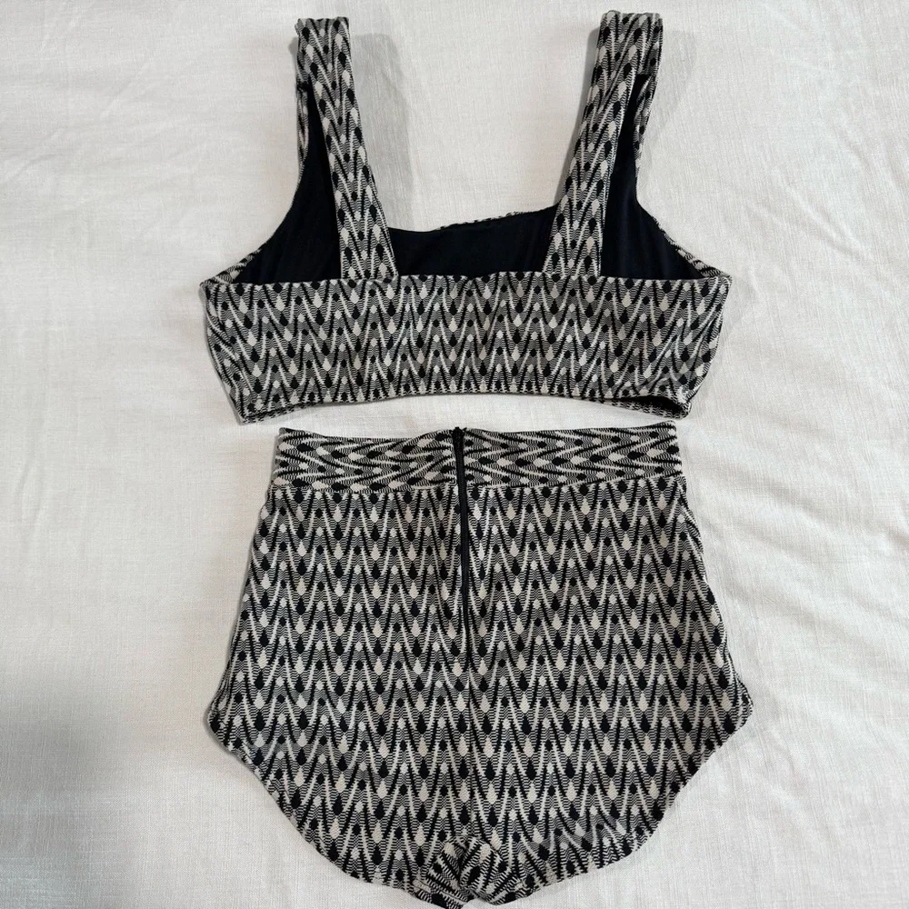 Seea Georgia Bikini Set Top Medium & High Waisted Bottoms Small in Aries Print - Picture 7 of 16